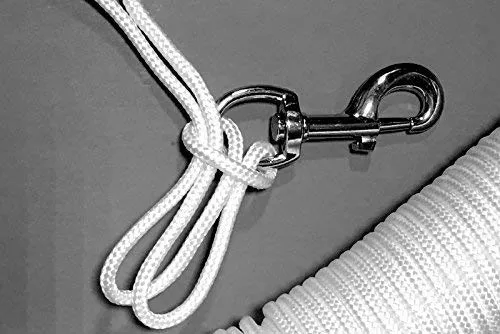 1 ALAZCO 80 ft. Extra Strong Diamond Braid Polypropylene Multi-Purpose Flag Line Rope - Weather Resistant Shock Absorbent Heavy Duty Poly 3/16’’ Thick (1 Rope Only)