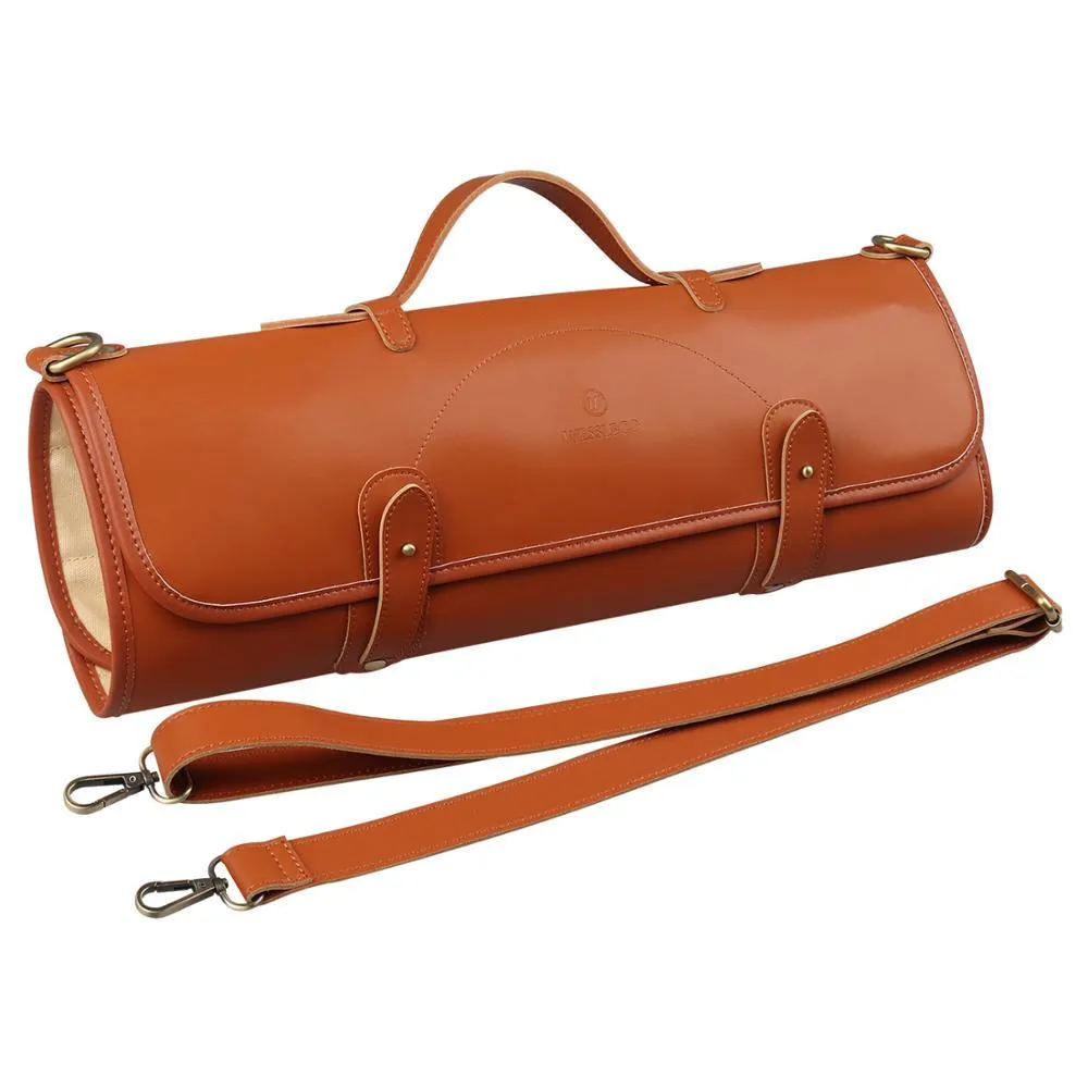 10 Slots High Quality Synthetic Leather Chef Knives Roll Bag