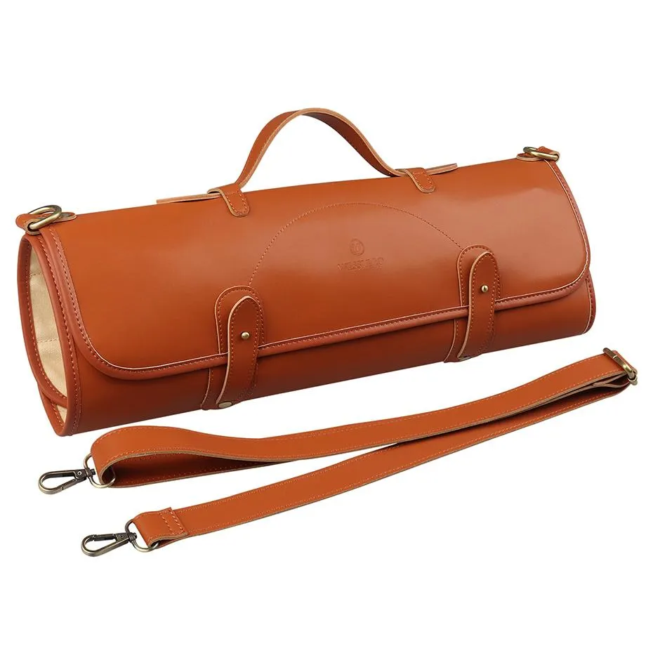 10 Slots High Quality Synthetic Leather Chef Knives Roll Bag