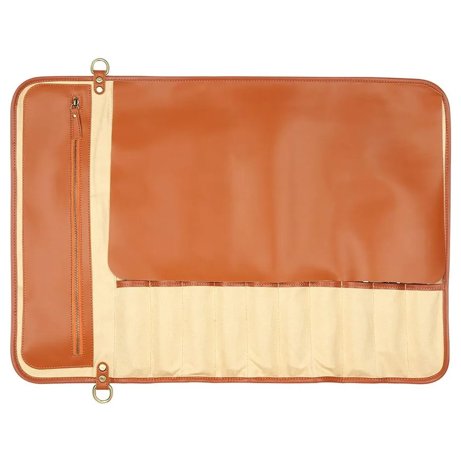 10 Slots High Quality Synthetic Leather Chef Knives Roll Bag