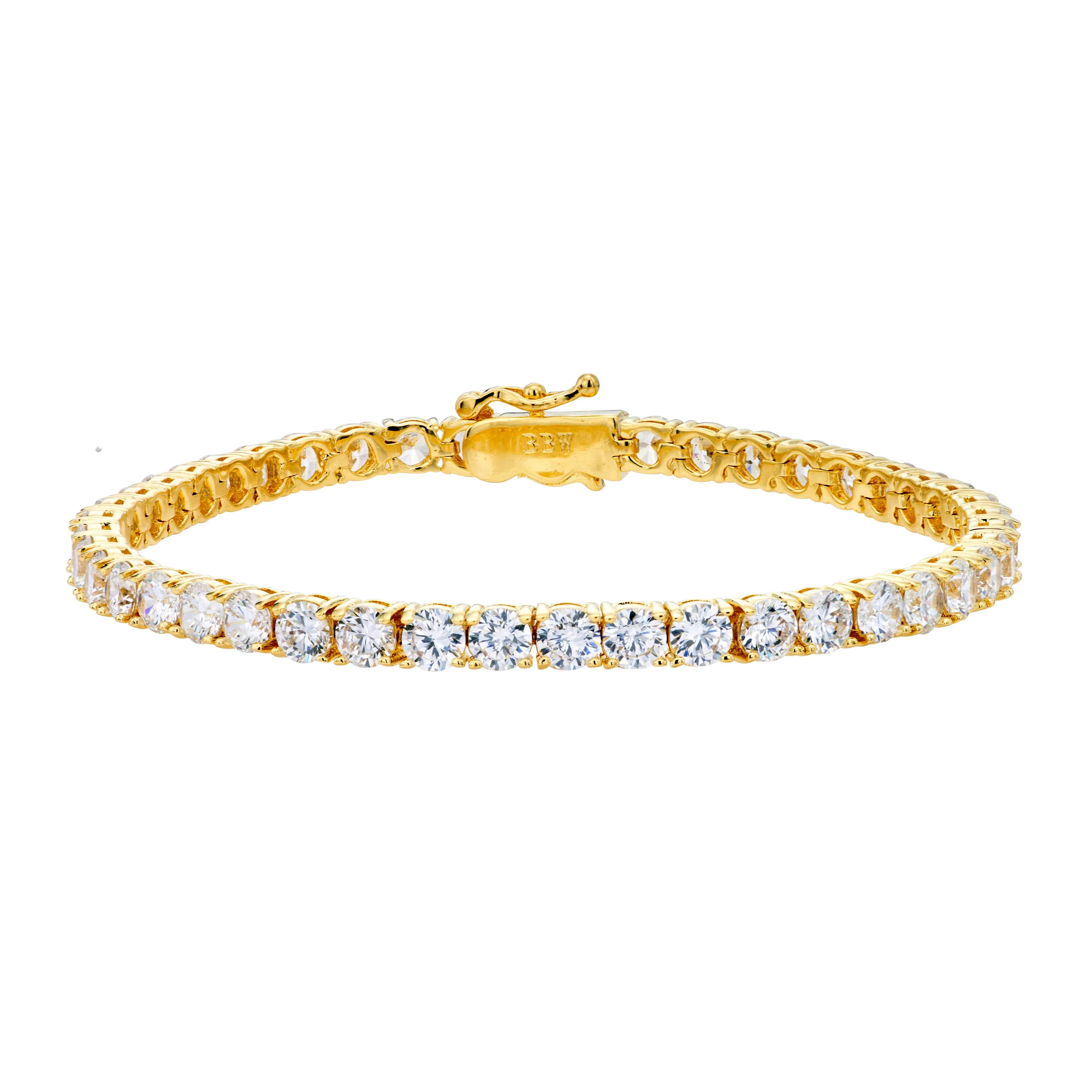 18 KGP 4mm Classic Tennis Bracelet with Double Security Clasp