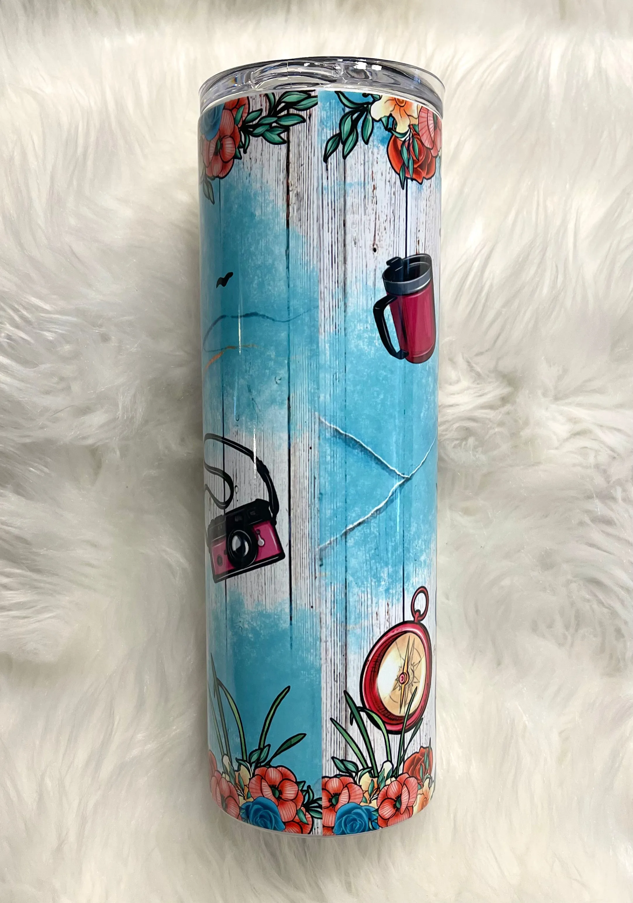 20oz Just a girl who loves camping Sublimation Tumbler
