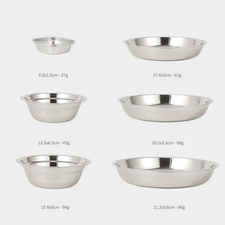 22 PCS / Set CLS Portable Stainless Steel Dinner Plate Outdoor Camping Cutlery