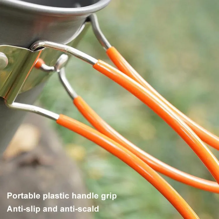 AOTU AT101 2 In 1 Outdoor Camping Cookware Picnic Portable Pot(Orange Handle)