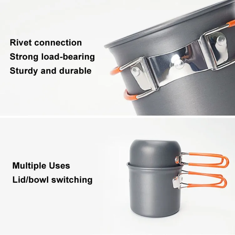 AOTU AT101 2 In 1 Outdoor Camping Cookware Picnic Portable Pot(Orange Handle)
