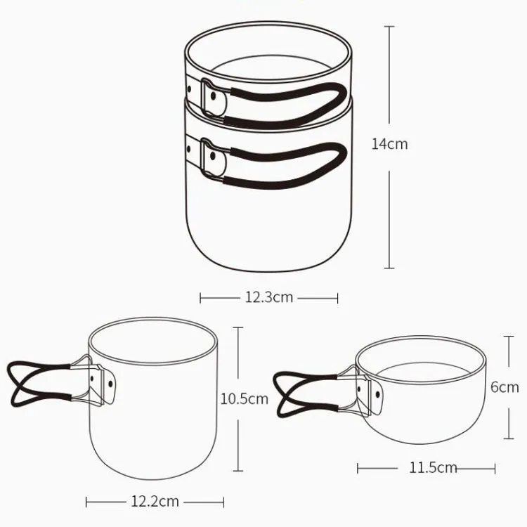 AOTU AT101 2 In 1 Outdoor Camping Cookware Picnic Portable Pot(Orange Handle)