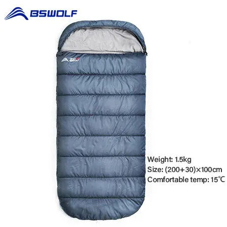 BSWolf  Large Camping Sleeping bag lightweight 3 season loose widen bag long size for Adult rest Hiking fishing