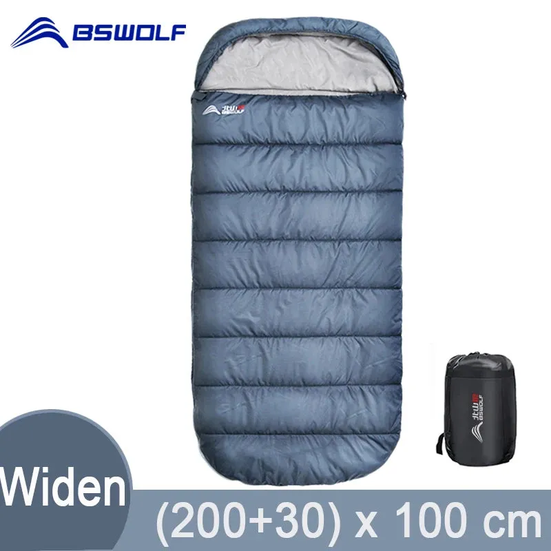 BSWolf  Large Camping Sleeping bag lightweight 3 season loose widen bag long size for Adult rest Hiking fishing