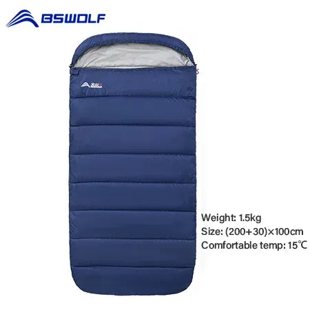 BSWolf  Large Camping Sleeping bag lightweight 3 season loose widen bag long size for Adult rest Hiking fishing