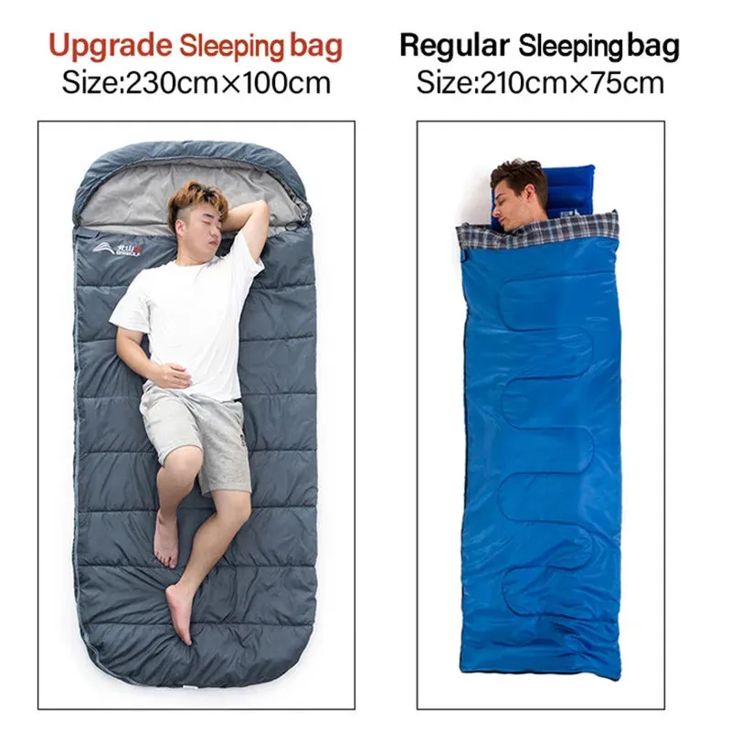 BSWolf  Large Camping Sleeping bag lightweight 3 season loose widen bag long size for Adult rest Hiking fishing