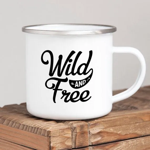 Camping Mug Enamel Mug Campfire Mug Wild and Free