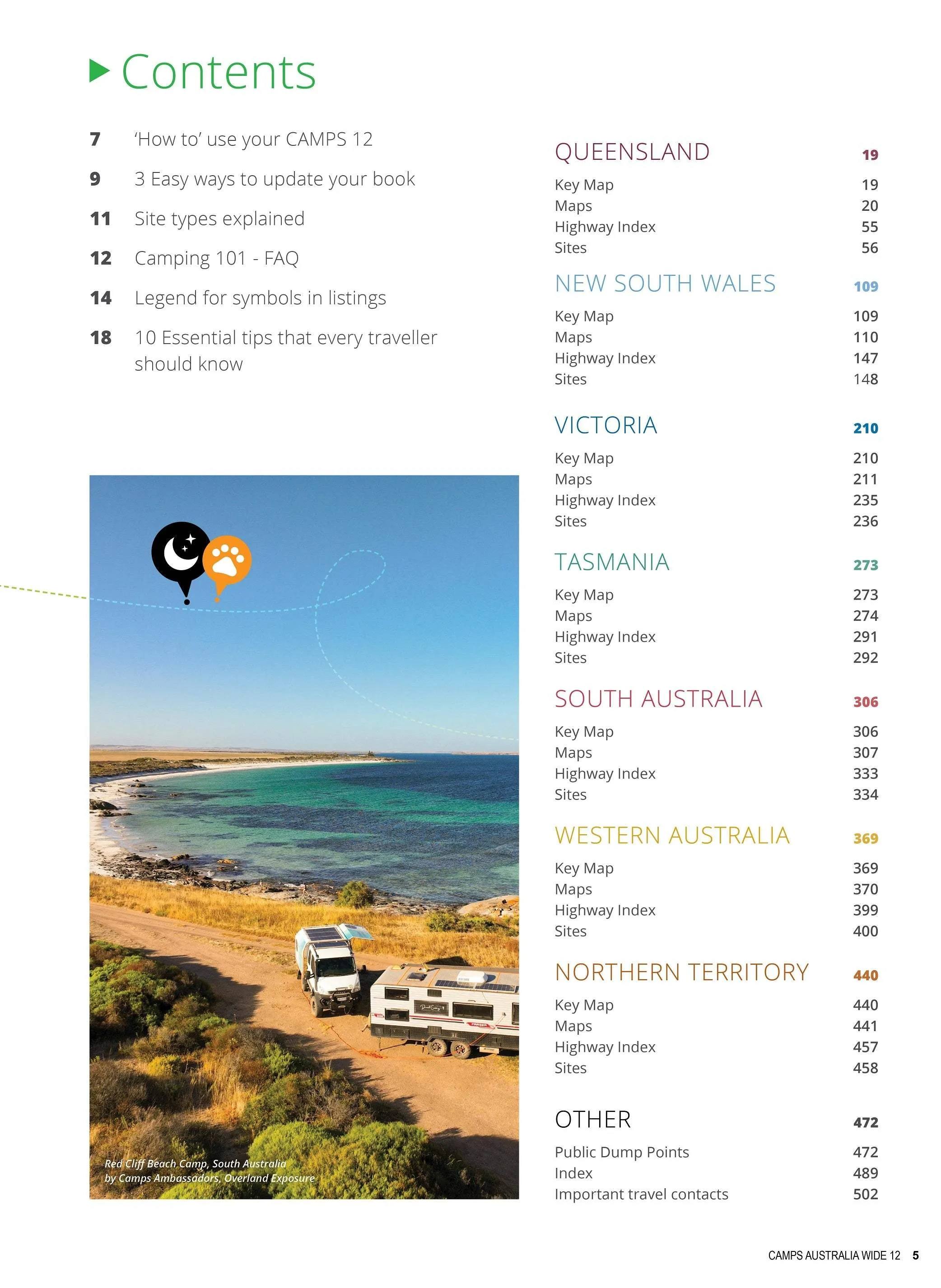Camps 12 Australia Wide: Easy Read with Campsite Photos