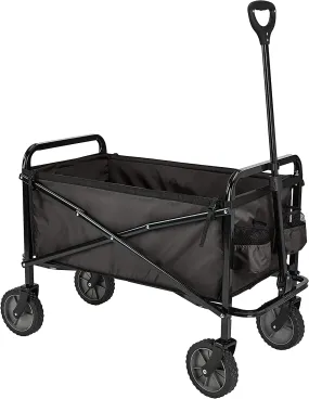 Collapsible Folding Outdoor Utility Wagon with Cover Bag, Black