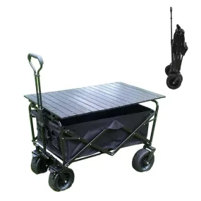 CRONY Ym-003 Folding Shopping Cart With Cover For Beachside Camping Outdoor Heavy Duty Portable Trolley  /Black