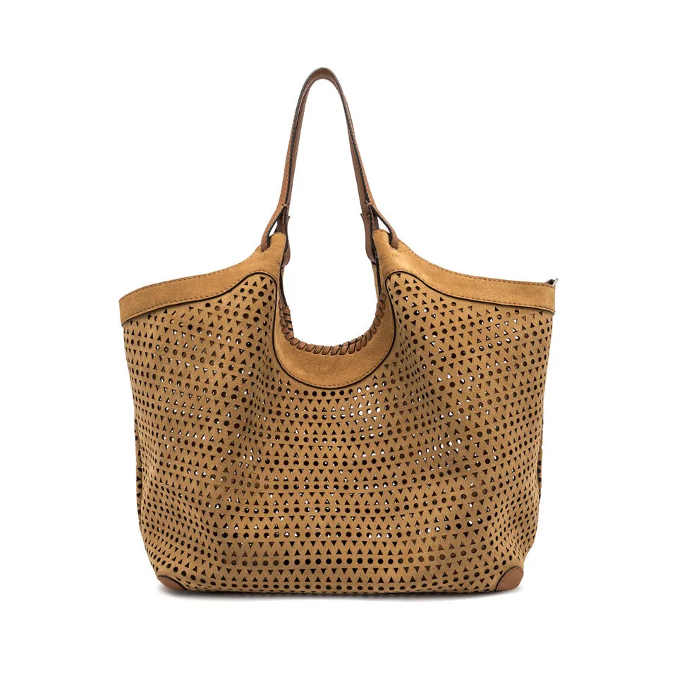 DUA PERFORATED SUEDE LARGE BAG