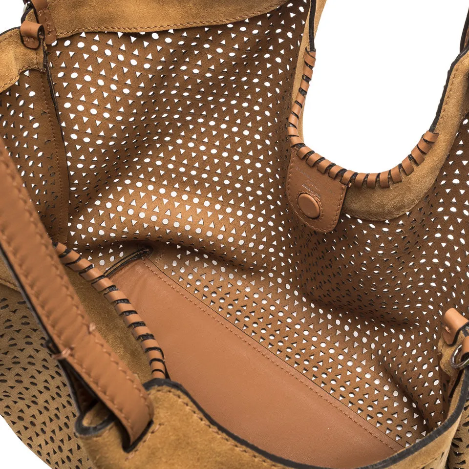DUA PERFORATED SUEDE LARGE BAG