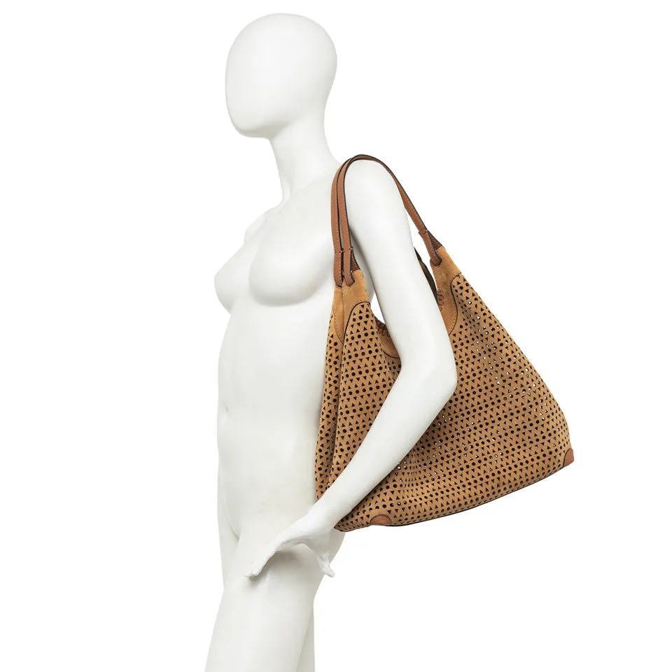 DUA PERFORATED SUEDE LARGE BAG