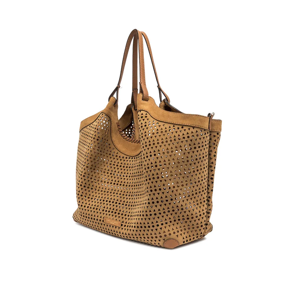 DUA PERFORATED SUEDE LARGE BAG