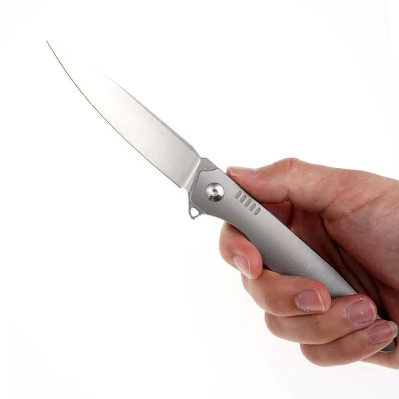 Europe M390 Steel Blade Titanium Alloy Handle Folding Outdoor Camping Knife Business Gift