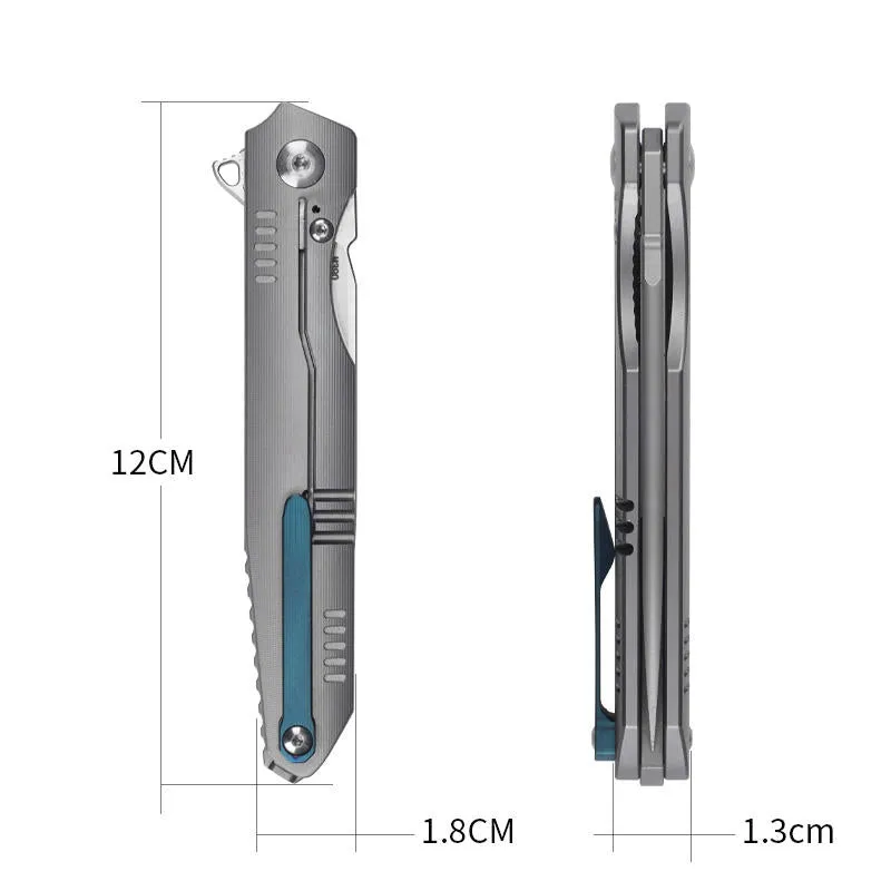 Europe M390 Steel Blade Titanium Alloy Handle Folding Outdoor Camping Knife Business Gift