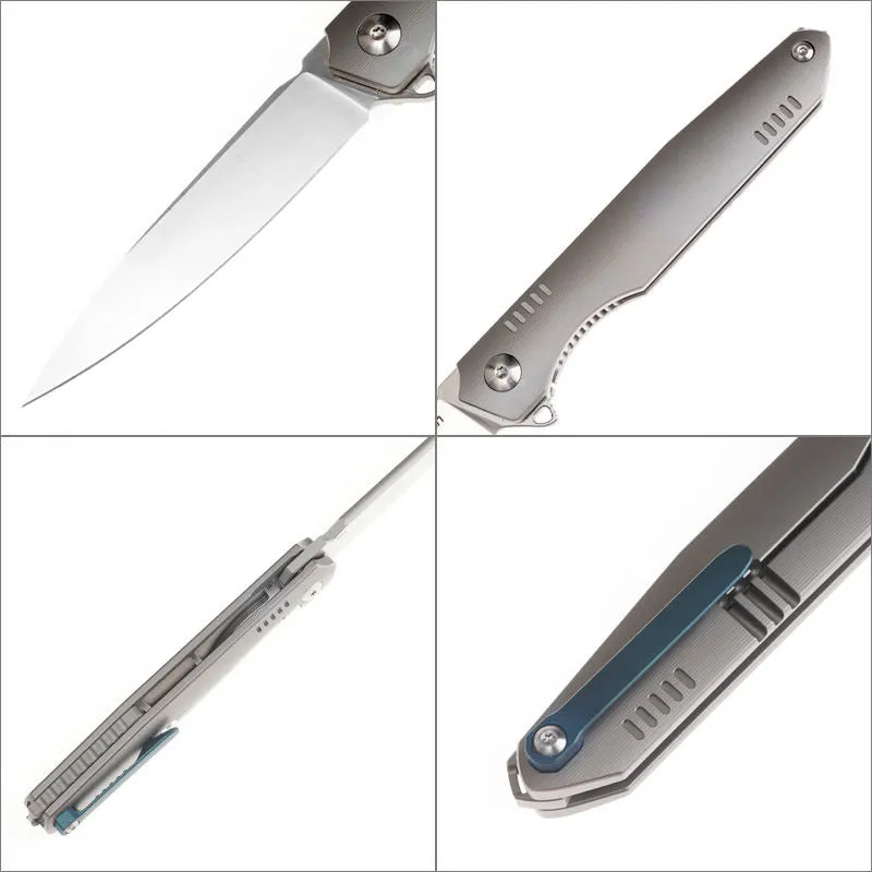 Europe M390 Steel Blade Titanium Alloy Handle Folding Outdoor Camping Knife Business Gift