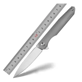 Europe M390 Steel Blade Titanium Alloy Handle Folding Outdoor Camping Knife Business Gift