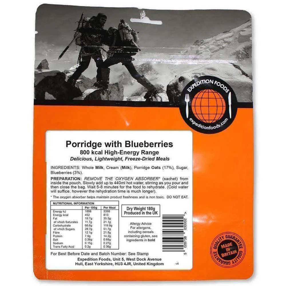Expedition Foods - Porridge with Blueberries (High Energy)
