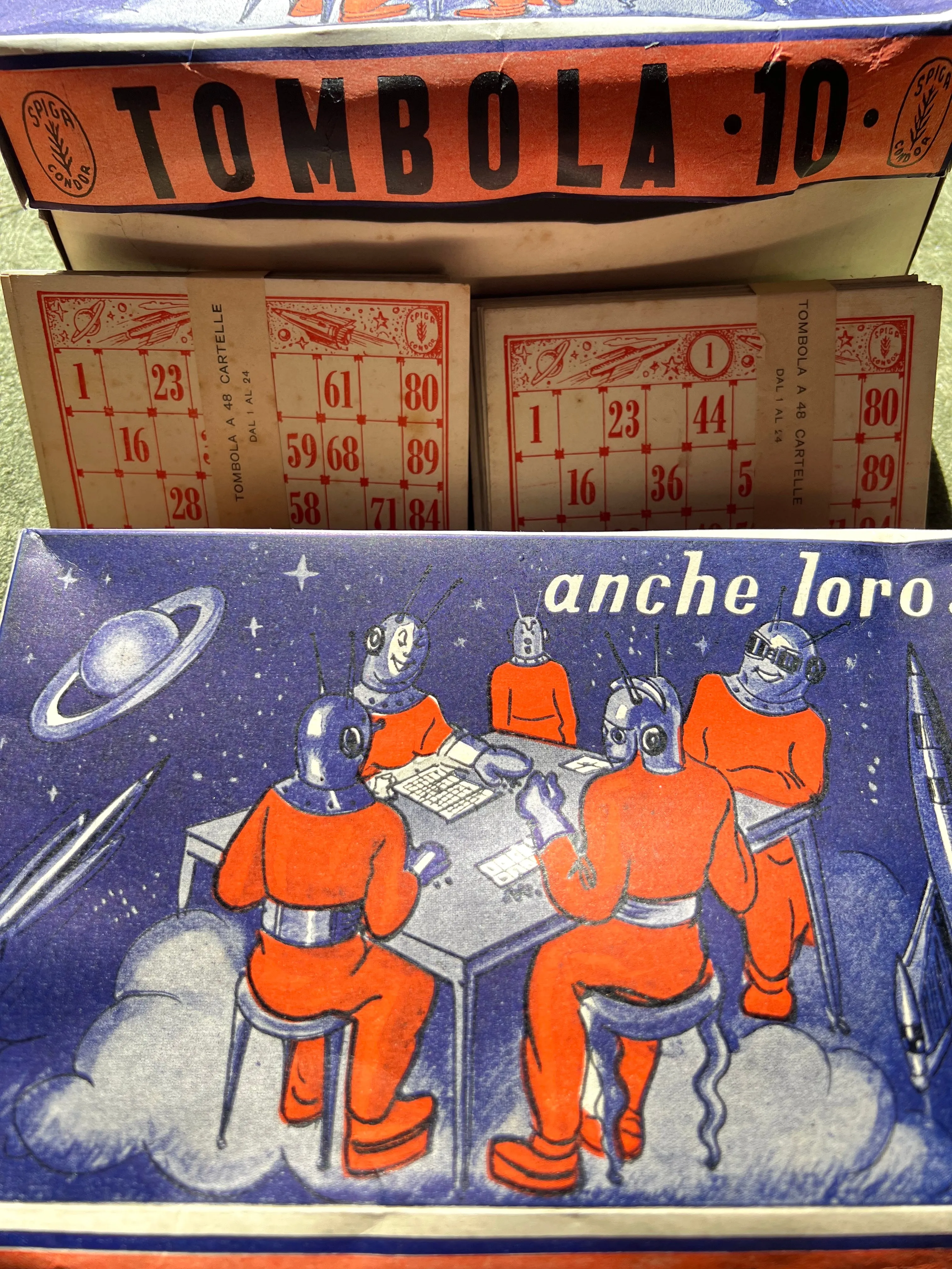 Fantastic 1930s Italian Spacemen TOMBOLA Game