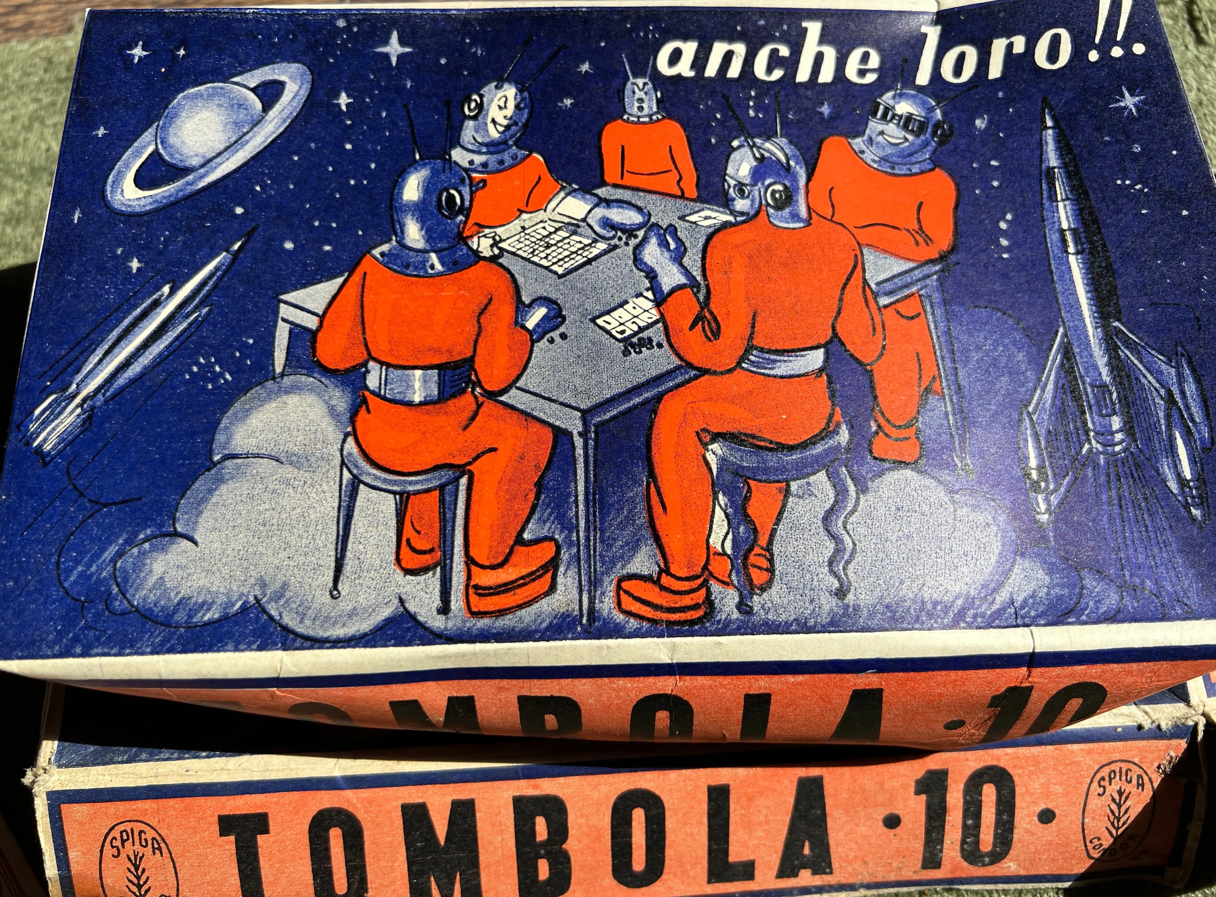 Fantastic 1930s Italian Spacemen TOMBOLA Game