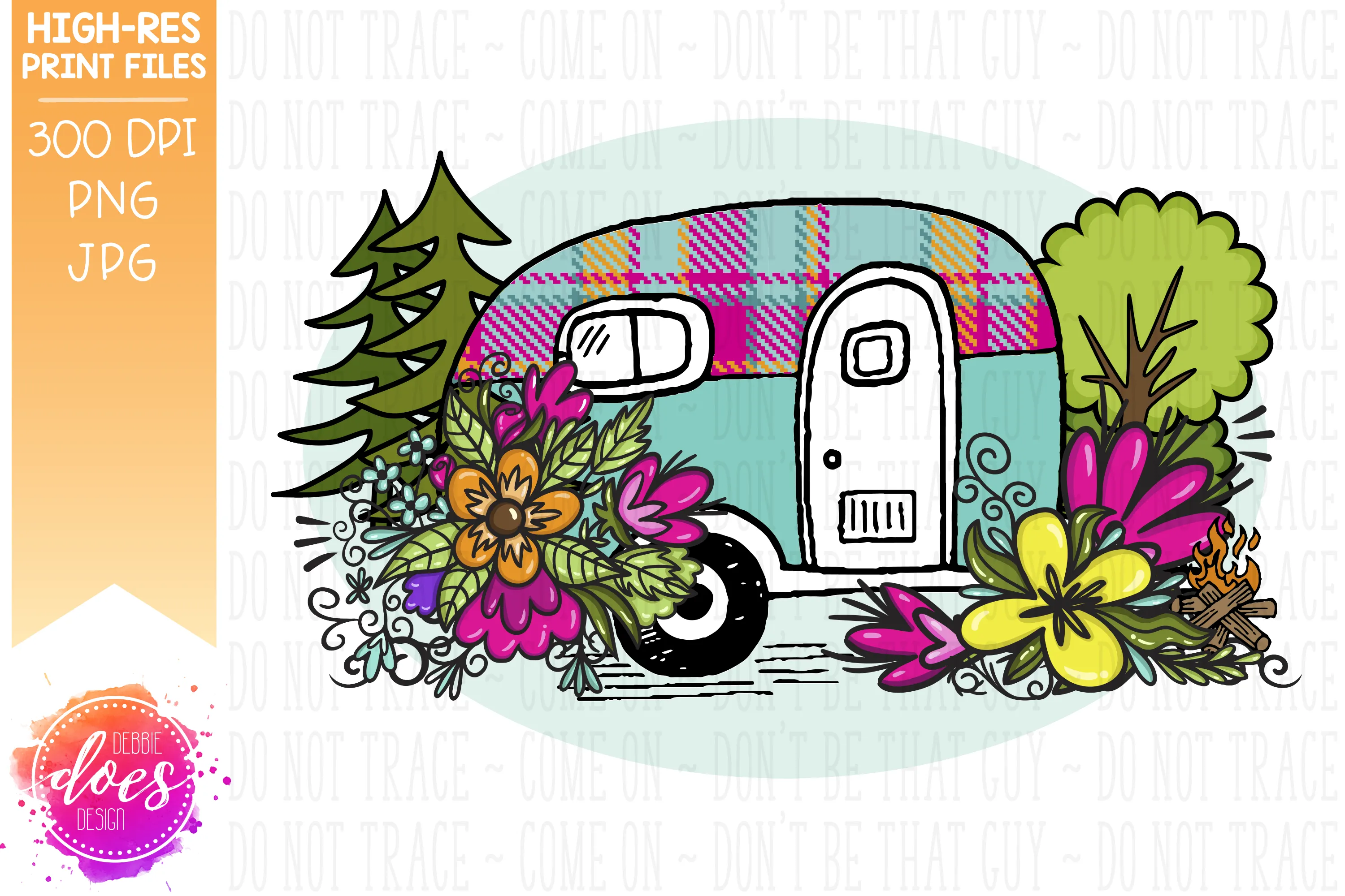 Flower Camper - Sublimation/Printable Design