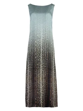 GRADIENT SNAKE PRINT MIDI DRESS