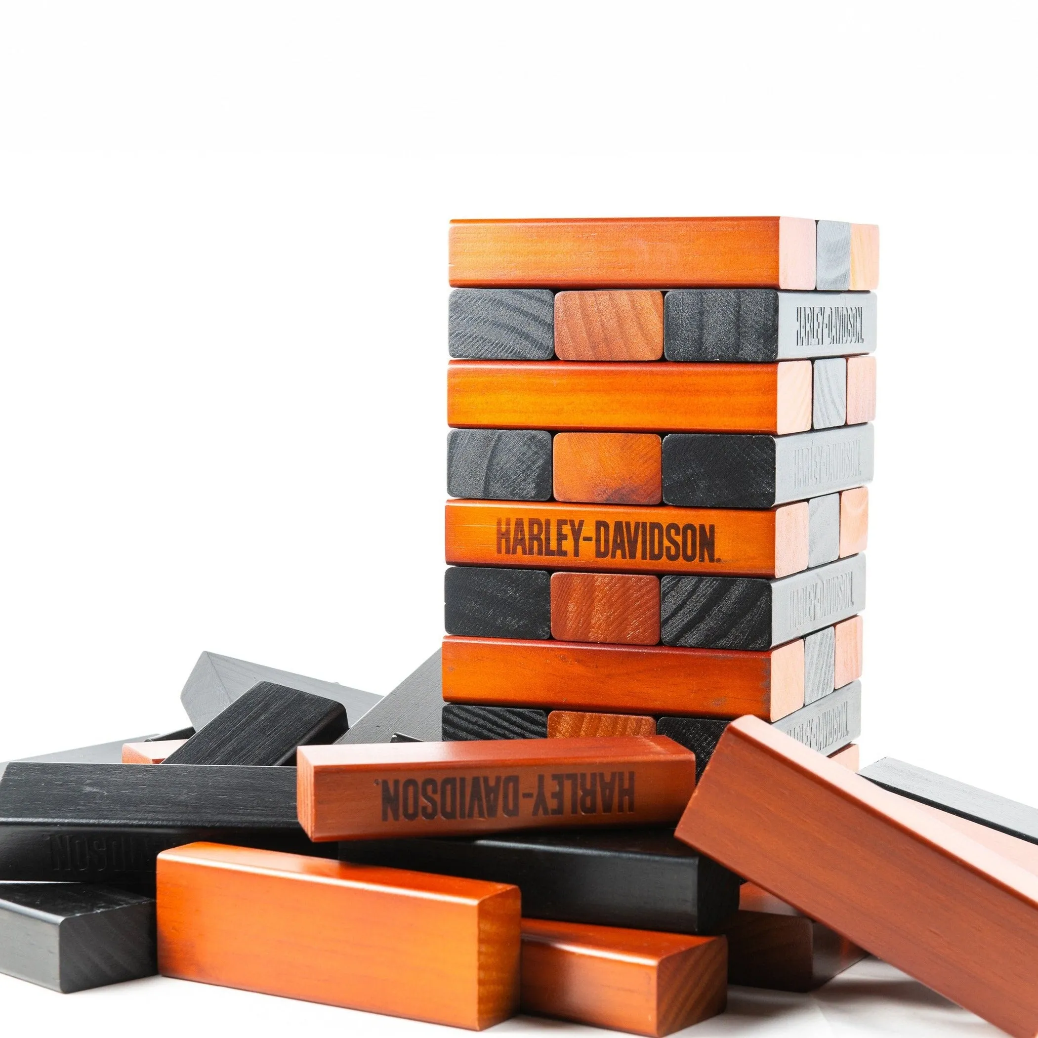 Harley-Davidson XL Tower Stacker, Durable & Water-Resistant Hardwood, 2 ft, Black/Orange DW66122