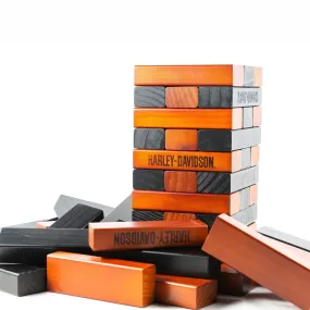 Harley-Davidson XL Tower Stacker, Durable & Water-Resistant Hardwood, 2 ft, Black/Orange DW66122