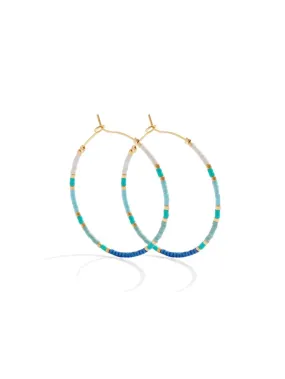 Miyuki Delica Hoop Earring | Blue/Teal