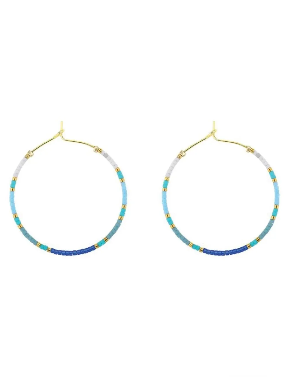 Miyuki Delica Hoop Earring | Blue/Teal