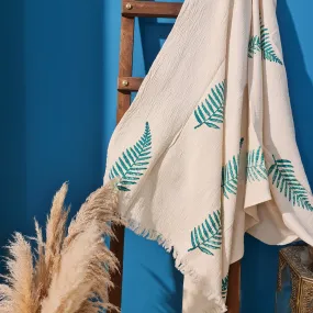 Natural Cotton Turkish Towel Pestemal Leave Design
