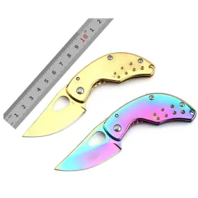 Other Promotional & Business Gifts Pocket Folding Camping Outdoor Small Mini Knife In Gold Rainbow Color