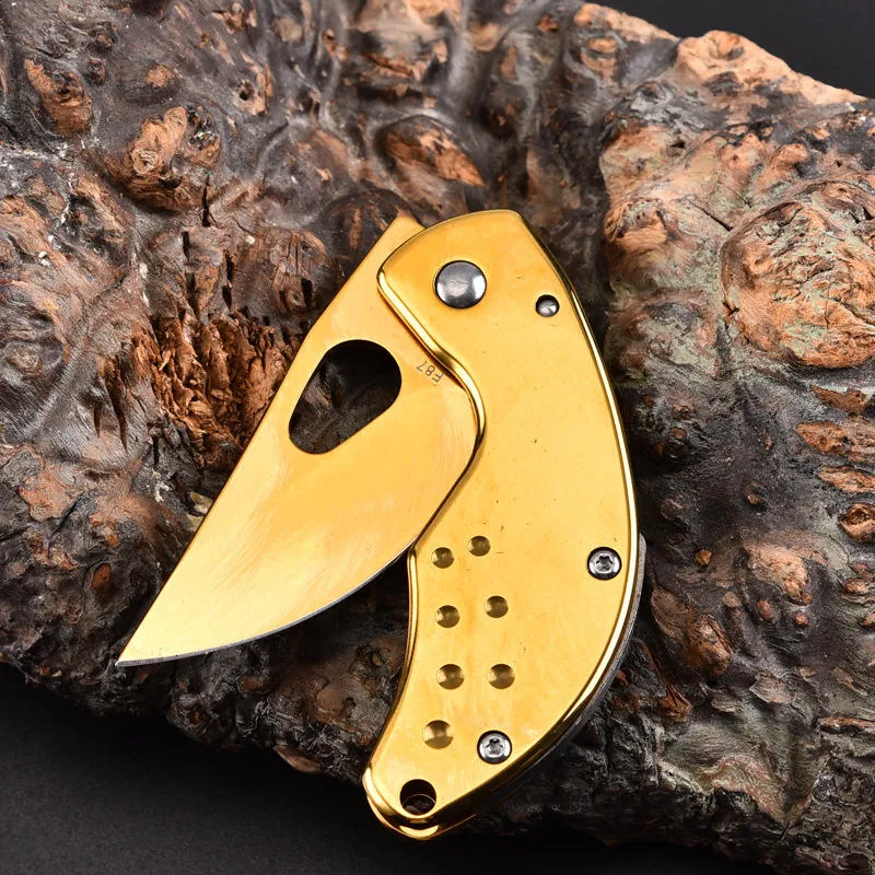 Other Promotional & Business Gifts Pocket Folding Camping Outdoor Small Mini Knife In Gold Rainbow Color