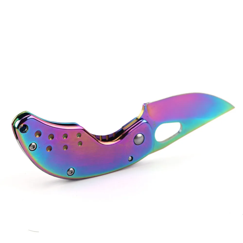 Other Promotional & Business Gifts Pocket Folding Camping Outdoor Small Mini Knife In Gold Rainbow Color