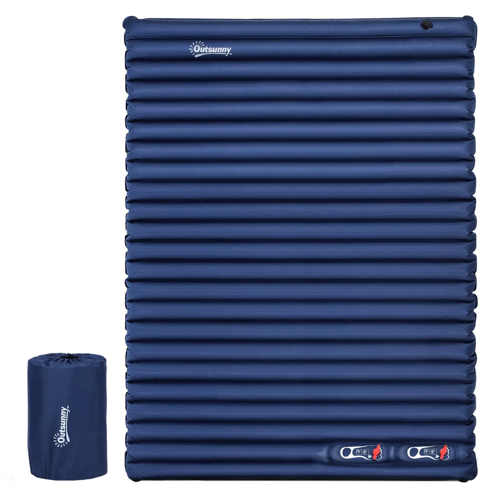 Outsunny PVC Self-Inflating 2/3Person Camping Sleeping Mattress Green