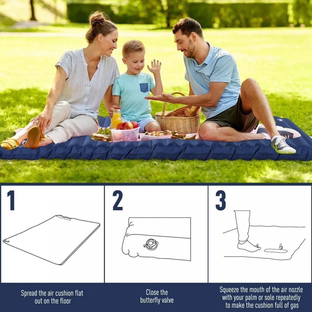 Outsunny PVC Self-Inflating 2/3Person Camping Sleeping Mattress Green