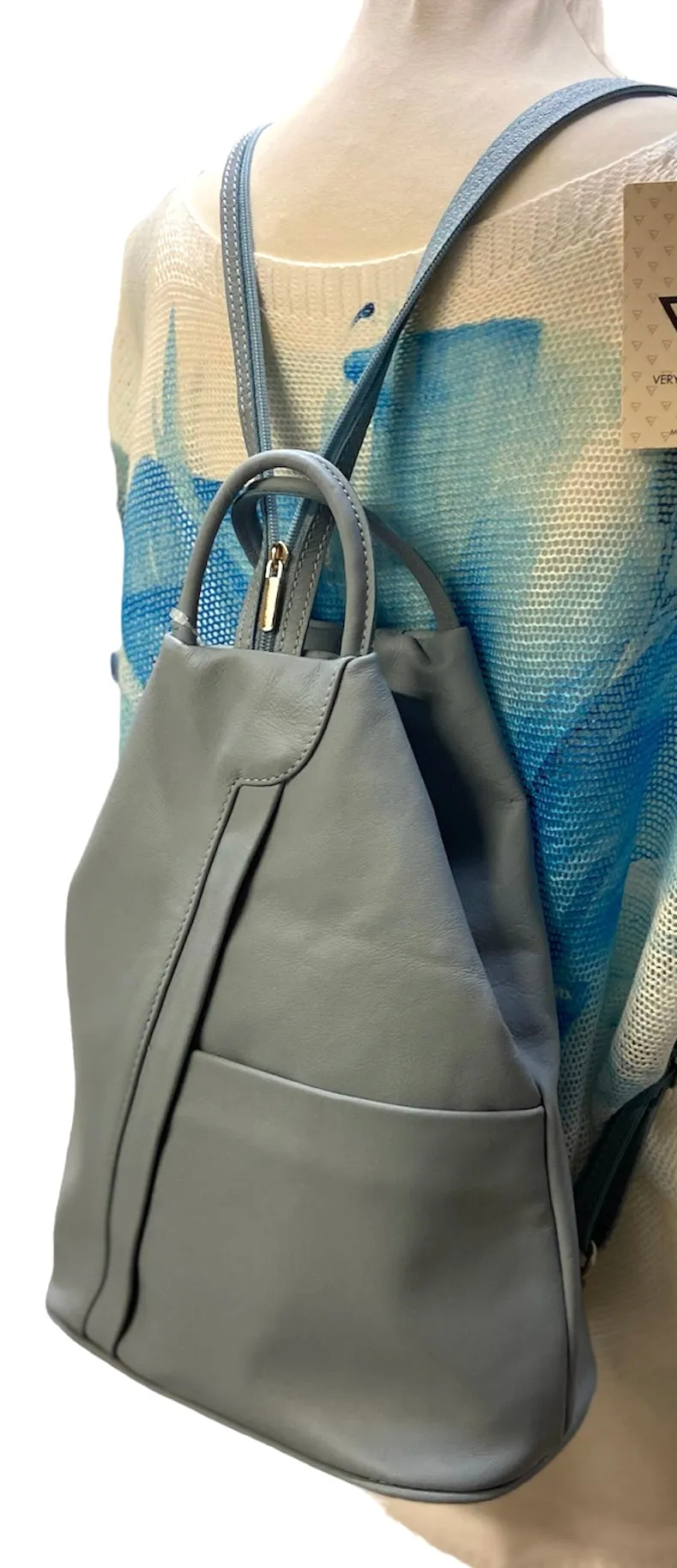 PAMELA     Italian soft leather medium sized backpack
