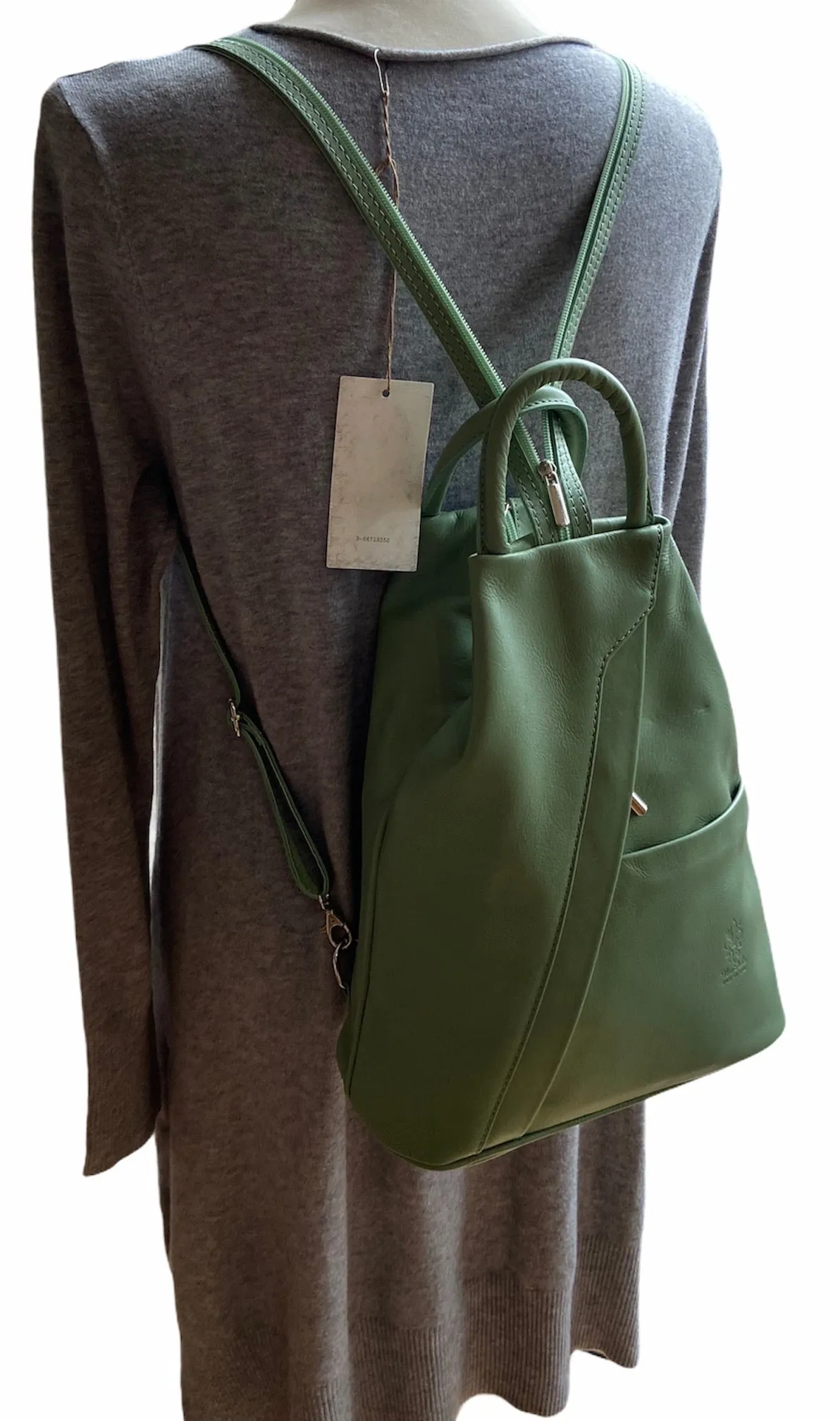 PAMELA     Italian soft leather medium sized backpack