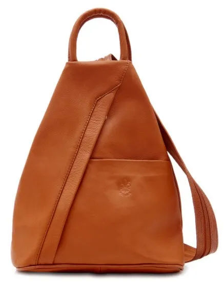 PAMELA     Italian soft leather medium sized backpack