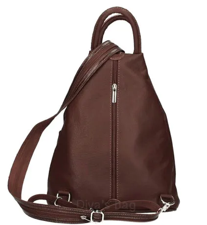PAMELA     Italian soft leather medium sized backpack
