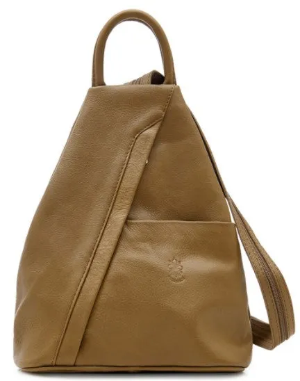 PAMELA     Italian soft leather medium sized backpack