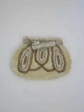 Pearl Beaded Silk Dance Purse or Evening Bag - 1930s