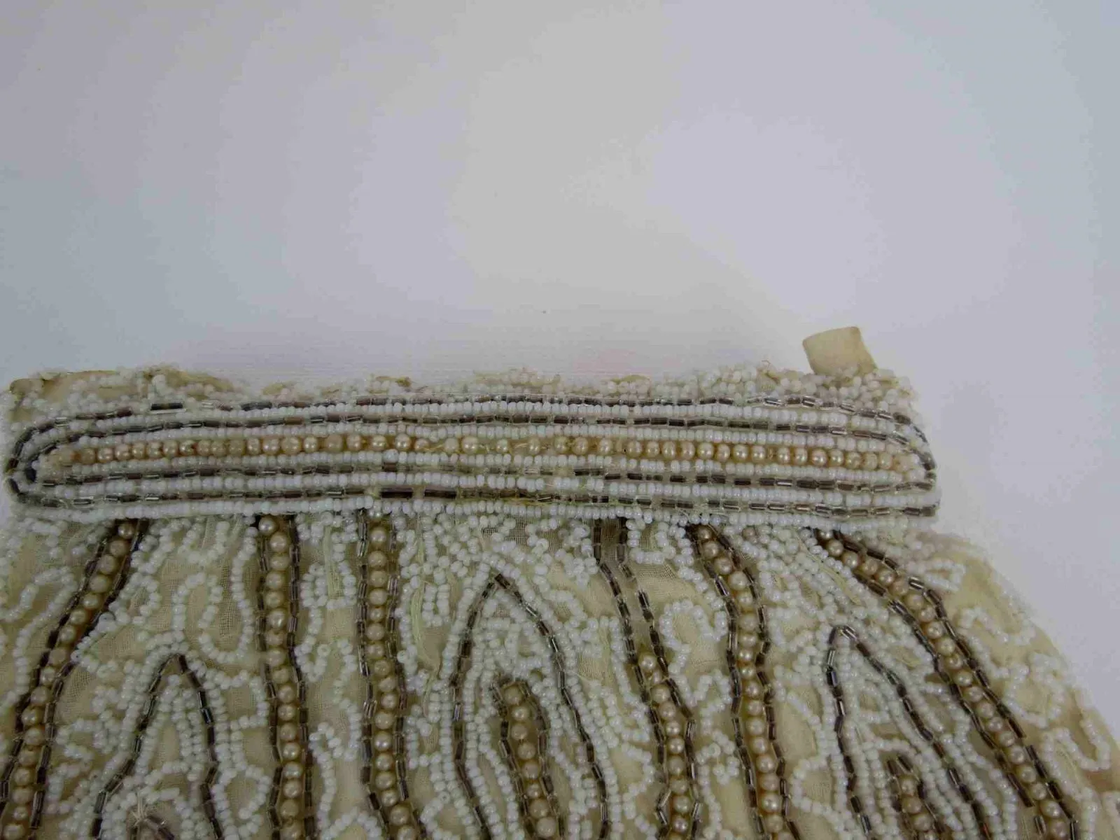Pearl Beaded Silk Dance Purse or Evening Bag - 1930s