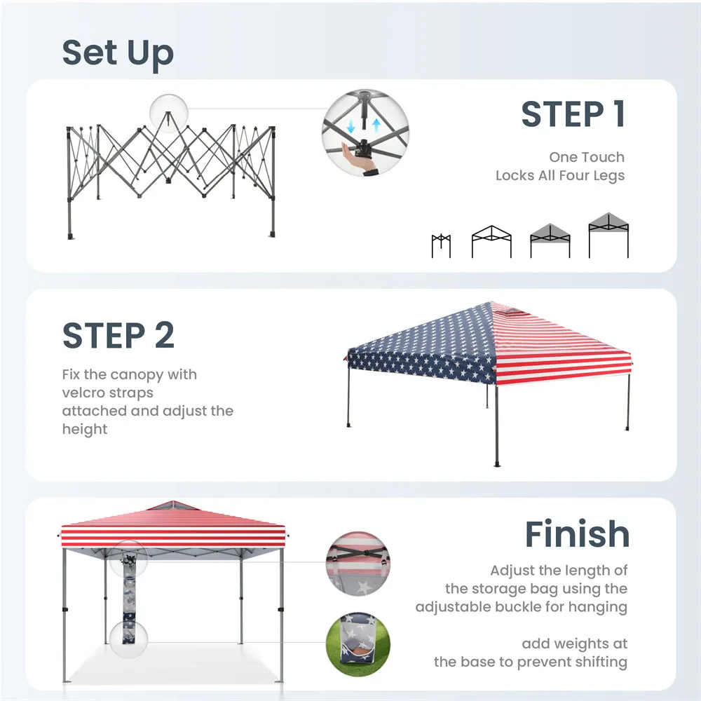 PHI VILLA 10'x10' Pop-up Tent with Storage Bag and Roller Bag for Camping Party and Barbecue