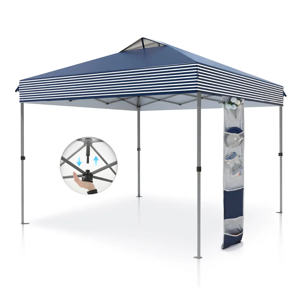 PHI VILLA 10'x10' Pop-up Tent with Storage Bag and Roller Bag for Camping Party and Barbecue